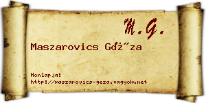 Maszarovics Géza névjegykártya