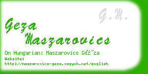 geza maszarovics business card